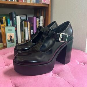 Madden Girl Pleather Maryjane Platform Heels